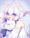  1girl absurdres animal_ears bow cat cat_ears cat_girl cat_tail choker grey_eyes highres indie_virtual_youtuber looking_at_viewer mofu_(vtuber) pale_skin ribbon short_hair solo tail tehnyo virtual_youtuber white_hair 