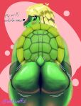  &lt;3 absurd_res anthro big_butt blonde_hair blush butt cellulite female hair hand_on_butt hi_res jiggling reptile scales scalie shell solo tetra_(wetwaffls) tortoise turtle wetwaffls 