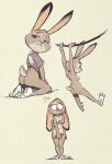  anthro blush butt carrot clothing disney edtropolis female food hi_res judy_hopps kneeling lagomorph leporid looking_at_viewer looking_back mammal nude plant rabbit shirt smile solo topwear vegetable zootopia 