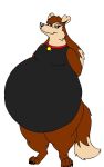  1:1 2009 anthro belly big_belly brown_body brown_fur canid canine canis claws clothing collar colleen domestic_dog female front_view fur hair hands_behind_back hectorthewolf hi_res looking_at_viewer mammal obese obese_anthro obese_female overweight overweight_anthro overweight_female smile solo standing swimwear 