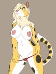  amari anthro areola breasts clitoral_hood clitoris clothing felid feline female fur genitals hair hi_res looking_at_viewer mammal nipples nude panties pussy serval simple_background smile smokeyocity solo spots spotted_body spotted_fur underwear undressing 