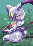  anthro big_breasts breasts censored cottontail female genitals hi_res nintendo nipples pok&eacute;mon pok&eacute;mon_(species) pussy sitting sneasler solo text translation_request video_games 