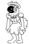  clothing fluffy halo hi_res machine maid_uniform male monochrome neb protogen sad skel sketch solo uniform visor 