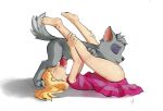  69_position bestiality blonde_hair bodily_fluids canid canine canis clothed clothing cum domestic_dog duo eyes_closed female feral fur genital_fluids grey_body grey_fur hair humanoid katie_(paw_patrol) legs_in_air licking male male/female mammal mixed_breed oral paw_patrol rocky_(paw_patrol) sex tongue tongue_out vickyvoo 