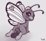  2022 all_fours antennae_(anatomy) anthro anus arthropod blush bodily_fluids bow_on_head butterfree buttershe cute_fangs dildo dildo_sitting female genital_fluids genitals grey_background insect_wings looking_at_viewer looking_back nintendo open_mouth penetration pok&eacute;mon pok&eacute;mon_(species) pussy pussy_juice sex_toy signature simple_background solo vaginal vaginal_penetration video_games wings yurusa 