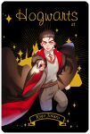  1boy black_hair blue_eyes cape character_name child cloak crossover gryffindor harry_potter_(series) hogwarts_school_uniform jojo_no_kimyou_na_bouken kujo_jotaro male_focus necktie school_uniform sobi_(dnenqkswja) solo stardust_crusaders sweatdrop wand younger 