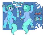  absurd_res alpha_channel anthro blue_body blue_fur bracelet canid canine canis collar epsilon_rho fur gesture green_eyes hi_res jewelry male mammal model_sheet nakufin paws solo waving wolf 