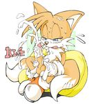  cum erosuke furry male male_focus masturbation miles_prower penis sonic_the_hedgehog sweat tail tails 