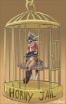  angry anthro avali bird_cage cage claws eyewear feathered_wings feathers go_to_horny_jail goggles kivalewds male meme pineapple_(character) scissor-tailed_flycatcher sitting wings 
