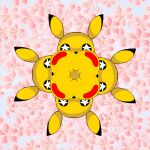  2019 absurd_res ambiguous_gender anthro black_eyes black_nose detailed_background digital_media_(artwork) fur group headshot_portrait hi_res kaleidoscope looking_at_viewer markhor_(artist) nintendo pikachu pok&eacute;mon pok&eacute;mon_(species) portrait red_cheeks shadow star star_eyes video_games yellow_body yellow_fur 