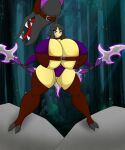  absurd_res anthro belt_bra big_breasts breasts cleavage clothed clothing female hi_res huge_breasts hyper hyper_breasts mawile nintendo pok&eacute;mon pok&eacute;mon_(species) rei_darkblade solo thick_thighs ultrazeta120 video_games weapon 