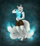  4_toes 5_fingers anthro breasts canid canine clothed clothing deyvarah digital_media_(artwork) feet female fingers fox fur mammal solo toes white_body white_fur 