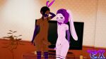  &spades; 3d_(artwork) anthro balls clothing dark_body dark_skin digital_media_(artwork) duo existn&#039;t eyeshadow face_mask fake_ears fake_rabbit_ears footprint footwear fur genitals girly gloves hair handwear hi_res human inside knee_highs knee_socks koikatsu_(game) lagomorph legwear leporid makeup male male/male mammal navel nerezza nipples pawprint pawprint_tattoo penis pink_body pink_fur plant purple_clothing purple_eyes purple_hair rabbit socks suit_symbol tattoo television tristezza 