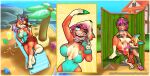  &lt;3 2020 absurd_res after_masturbation ambiguous_gender andromorph_(lore) animal_crossing anthro audie_(animal_crossing) beach billie_corneja bodily_fluids day domestic_pig eyewear hair hi_res koabao looking_at_viewer mammal nintendo outside pink_hair seaside sequence short_hair smile solo suid suina sunglasses sunscreen sus_(pig) sweat video_games water 