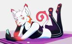  anthro apple_inc. big_breasts bottomwear breasts butt cellphone clothed clothing felid feline female hi_res infernaltee iphone lynx mammal pants pawpads phone smartphone solo tee_(infernaltee) tongue tongue_out yoga_pants 