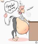  2022 absurd_res becca_(disambiguation) bovid bovine cattle girly hi_res human hybrid imafetish male mammal navel navel_piercing original_characters piercing preggo_femboy pregnant pregnant_male solo 