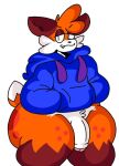  anthro big_butt butt canid canine clothing fox genitals hoodie looking_at_viewer male mammal penis smug solo superiorfox_(superiorfoxdafox) topwear 