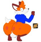  anthro balls big_butt butt canid canine clothing fox genitals hoodie looking_back male mammal short_stack solo superiorfox_(superiorfoxdafox) topwear 