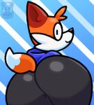  anthro anus big_butt butt canid canine fox hi_res looking_at_viewer male mammal short_stack smug solo superiorfox_(superiorfoxdafox) 