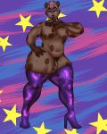  absurd_res bastrap0s bedroom_eyes belly clothing genitals hi_res high_heels hyaenid legwear lips lipstick makeup male mammal narrowed_eyes nipple_piercing nipples nude penis piercing seductive small_penis smile solo solo_focus stockings thick_lips thick_thighs wide_hips 