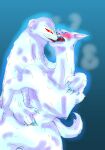  2015 air_bound anthro biped blue_eyes blush bodily_fluids duo gamba_no_bouken gamba_no_bouken_(series) hi_res mammal mustela mustelid musteline noroi paws pixiv_id_1806579 red_eyes simple_background sweat true_musteline white_body 