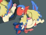  16:9 anal anal_penetration archen avian bird blush cowgirl_position digital_drawing_(artwork) digital_media_(artwork) duo erection feral fossil_pok&eacute;mon from_front_position genitals hi_res jake_the_traveler knot male male/male male_penetrated male_penetrating male_penetrating_male nintendo on_bottom on_top pawpads penetration penis pok&eacute;mon pok&eacute;mon_(species) quilava scarf sex signature slit video_games widescreen 