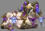  animal_focus closed_eyes curled_horns extra_eyes grey_background horns lantern mullmull02 multicolored_horns no_humans original ram_(animal) sheep simple_background sitting third_eye 