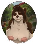  absurd_res anthro big_breasts blizzard_entertainment breasts conditional_dnp curvy_figure detailed_background digital_media_(artwork) esealia female fur hair hi_res jewelry looking_at_viewer mammal necklace nipple_piercing nipples nude pandaren piercing shaded smile solo ursid video_games voluptuous warcraft 