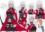  2girls archer_(fate) armor bow_(weapon) dark-skinned_female dark_skin dual_persona emiya_shirou fate/stay_night fate_(series) genderswap genderswap_(mtf) grey_eyes highres holding holding_bow_(weapon) holding_weapon kamo_0707 long_hair multiple_girls multiple_views orange_hair raglan_sleeves shirt weapon white_hair white_shirt yellow_eyes 