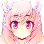  1girl animal_ears eyebrows_visible_through_hair eyes_visible_through_hair fiz_(fizintine) fizintine highres long_hair original pink_hair purple_eyes rabbit_ears rabbit_girl simple_background smile solo 