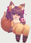  &lt;3 &lt;3_eyes 2022 4_fingers 4_toes accessory anthro areola barefoot black_nose blush breasts brown_body brown_eyes brown_fur brown_hair canid canine chest_tuft claws cute_fangs dessert dipstick_ears dipstick_tail doughnut feet female finger_claws fingers fluffy food fox fur gloves_(marking) hair hair_accessory hair_bow hair_ribbon happy hi_res holding_food holding_object icing inner_ear_fluff kemono leg_markings looking_at_viewer mammal markings multicolored_body multicolored_ears multicolored_fur multicolored_tail nipples nude open_mouth open_smile orange_body orange_fur paws racal_ra ribbons signature smile socks_(marking) solo tail_markings tan_body tan_fur toes tongue tuft twintails_(hairstyle) white_body white_fur 