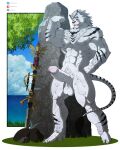  abs anthro balls barefoot biceps black_eyes blush body_hair casual_erection casual_nudity chest_hair deneb_(noble324) detailed_background domestic_cat erection feet felid feline felis final_fantasy final_fantasy_xiv fist flexing flexing_bicep flexing_biceps fur genitals hi_res hrothgar humanoid_feet humanoid_genitalia humanoid_penis male mammal muscular muscular_anthro muscular_male nature navel nipples nude obliques outside pecs penis plant pubes quads rock shark-blade solo solo_focus square_enix tongue tongue_out tree vein veiny_penis video_games weapon white_balls white_body white_fur 