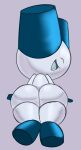 big_butt blue_body butt eyes_closed grey_body hi_res humanoid kiffy_(artist) machine male metallic_body not_furry robot robotboy robotboy_(character) simple_background smile solo 