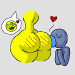  &lt;3 anthro blush blush_lines duo eyes_closed kissing_ass leap_day_(nitrome) low_res male male/male murontis2001 nitrome smooch_(leap_day) unknown_species yolk_(leap_day) 