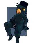  4:5 absurd_res anthro avian balls beak bird blush bodily_fluids clothed clothing cum cum_inside feathers genital_fluids genitals germ_warfare_(nitw) green_body green_eyes green_feathers hat hat_only headgear headgear_only headwear headwear_only hi_res male masturbation mostly_nude night_in_the_woods nipples nude partially_clothed penetrable_sex_toy penis sex_toy sexylinguini simple_background slightly_chubby solo tail_feathers video_games 