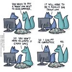  1:1 ? blue_body blue_fox_(foxes_in_love) blue_fur blue_tail canid canine comic dialogue duo english_text feral fox foxes_in_love fur green_body green_fox_(foxes_in_love) green_fur green_tail hi_res male_(lore) mammal monitor shadow simple_background text url 