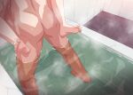  1boy 1girl bath bathing bathroom bathtub blue_archive feet hetero legs lower_body marugoshi_(54burger) missionary mixed_bathing nude pool sex shiroko_(blue_archive) spread_legs steam tile_floor tile_wall tiles toes vaginal wading water wet 