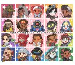  1other 6+boys 6+girls ^_^ ambiguous_gender anniversary apex_legends ariga_(22pudding22) ash_(titanfall_2) bangalore_(apex_legends) blonde_hair bloodhound_(apex_legends) blue_eyes blue_gloves blue_headwear brown_eyes caustic_(apex_legends) chibi clenched_hand closed_eyes crypto_(apex_legends) double_bun drone eyepatch fingerless_gloves fuse_(apex_legends) gibraltar_(apex_legends) gloves goggles green_eyes hack_(apex_legends) hair_behind_ear hair_over_one_eye headset heart heart_hands highres holding holding_sword holding_weapon horizon_(apex_legends) humanoid_robot jetpack lifeline_(apex_legends) loba_(apex_legends) mad_maggie_(apex_legends) mask mirage_(apex_legends) missile_pod mouth_mask multiple_boys multiple_girls octane_(apex_legends) one-eyed one_eye_closed one_eye_covered open_mouth pathfinder_(apex_legends) pink_hair rampart_(apex_legends) revenant_(apex_legends) scar scar_on_cheek scar_on_face seer_(apex_legends) selfie_stick side_ponytail simulacrum_(titanfall) star_(symbol) sword v-shaped_eyebrows valkyrie_(apex_legends) wattson_(apex_legends) weapon white_gloves wraith_(apex_legends) 