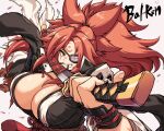  amputee baiken big_hair black_jacket black_kimono breasts cleanerjay cleavage drawing_sword eyepatch facial_tattoo guilty_gear highres holding holding_sword holding_weapon jacket jacket_on_shoulders japanese_clothes kataginu katana kimono large_breasts mouth_hold multicolored_clothes multicolored_kimono one-eyed pink_hair ponytail red_eyes samurai sash scar sword tattoo weapon white_kimono 