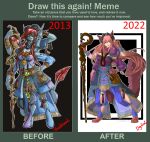  cat_girl doodlel1992 doodlelu1992 draw_this_again_meme english_text magic meme multi_arm multi_limb text 