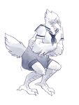  anthro avian bird blush bodily_fluids corvid diaper diaper_under_clothing embarrassed feces gambit_(the_corvid) male messing messy_diaper oscine passerine pooping scat sheepypeepy soiled_diaper soiling solo surprise sweat sweatdrop 