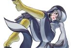  1girl animal_hood ass bird_legs bird_tail blue_eyes blush breasts duel_monster harpy hood lyrilusc_-_sapphire_swallow monster_girl nasubi3632 open_mouth small_breasts solo tail talons tearing_up wavy_mouth white_background yu-gi-oh! 