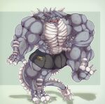  abs absurd_res anthro barazoku belly biceps big_muscles blue_eyes bulge claws clothed clothing digital_media_(artwork) digitigrade dominant dragon dragontigerwolf flexing front_view fully_clothed grey_body grin growing growth growth_sequence happy hi_res huge_muscles hyper hyper_muscles kardukk kobold looking_at_viewer male multicolored_body muscular muscular_anthro muscular_male paws pecs pose reptile scalie sequence shaded smile solo spikes teeth tongue tongue_out two_tone_body two_tone_tail underwear white_body 
