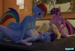  3d_(artwork) absurd_res after_sex ahegao anthro ass_up bed big_breasts blender_(software) bodily_fluids breasts butt cum cum_drip cum_in_pussy cum_inflation cum_inside cum_on_butt cutie_mark degen3d digital_media_(artwork) dripping equid equine female female_penetrated fluttershy_(mlp) friendship_is_magic from_front_position furniture genital_fluids genitals group group_sex gynomorph gynomorph/female gynomorph_penetrating gynomorph_penetrating_female hasbro hi_res inflation intersex intersex/female intersex_penetrating intersex_penetrating_female kneeling leaking_cum looking_pleasured lying mammal missionary_position my_little_pony nipples nude on_back on_bed open_mouth penetration penile penile_penetration penis penis_in_pussy rainbow_dash_(mlp) rarity_(mlp) sex tongue tongue_out twilight_sparkle_(mlp) vaginal vaginal_penetration 