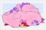  abuse accessory apple_bloom_(mlp) belly big_belly big_butt butt crown diamond_tiara_(mlp) earth_pony equid equine female feral friendship_is_magic hair hair_accessory hair_bow hair_ribbon hasbro horn horse hyper hyper_belly larger_female looking_down mammal morbidly_obese morbidly_obese_female my_little_pony obese obese_female obese_feral one_eye_closed orange_body overweight overweight_female overweight_feral pegasus pink_body pony purple_hair purple_tail red_hair red_tail ribbons ridiculouscake scootaloo_(mlp) simple_background size_difference smaller_female smile smirk squish sweetie_belle_(mlp) tiara unicorn white_background white_body wings yellow_body 