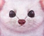  animal animal_focus black_eyes close-up closed_mouth commentary highres looking_at_viewer mahos_san no_humans oil_painting_(medium) original painting_(medium) stoat traditional_media weasel 
