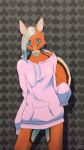  anatomically anthro blonde_hair blue_eyes canid canine cloth clothed clothing correct eyes female flutesong) fox hair haired hairs hi_res invalid_tag kate_(disambiguation) longhairs mammal multicolorfur nataniflutesong pink_cloth pinknose portrait red redfur solo sweatshirt ych_(character) 