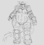  absurd_res anthro armor cybernetics drork dryad elemental_creature female flora_fauna headgear helmet hi_res machine pauliusthemad plant power_armor pregnant solo spikes treant tree vwpologt 