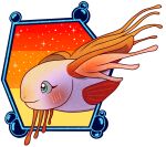  blue_eyes blush ear_fins female fin fin_hair fish head_only headshot icon marine oarfish pseudo_hair purple_body seabreeze629 smile 