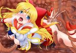  1girl aino_minako bishoujo_senshi_sailor_moon blonde_hair blue_eyes blush bow censored hair_bow high_heels kirin_kakeru rape sailor_venus saliva tears tentacle 